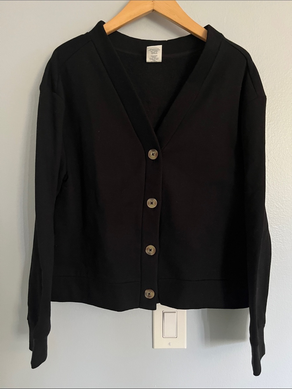 Black Sweatshirt Cardigan
